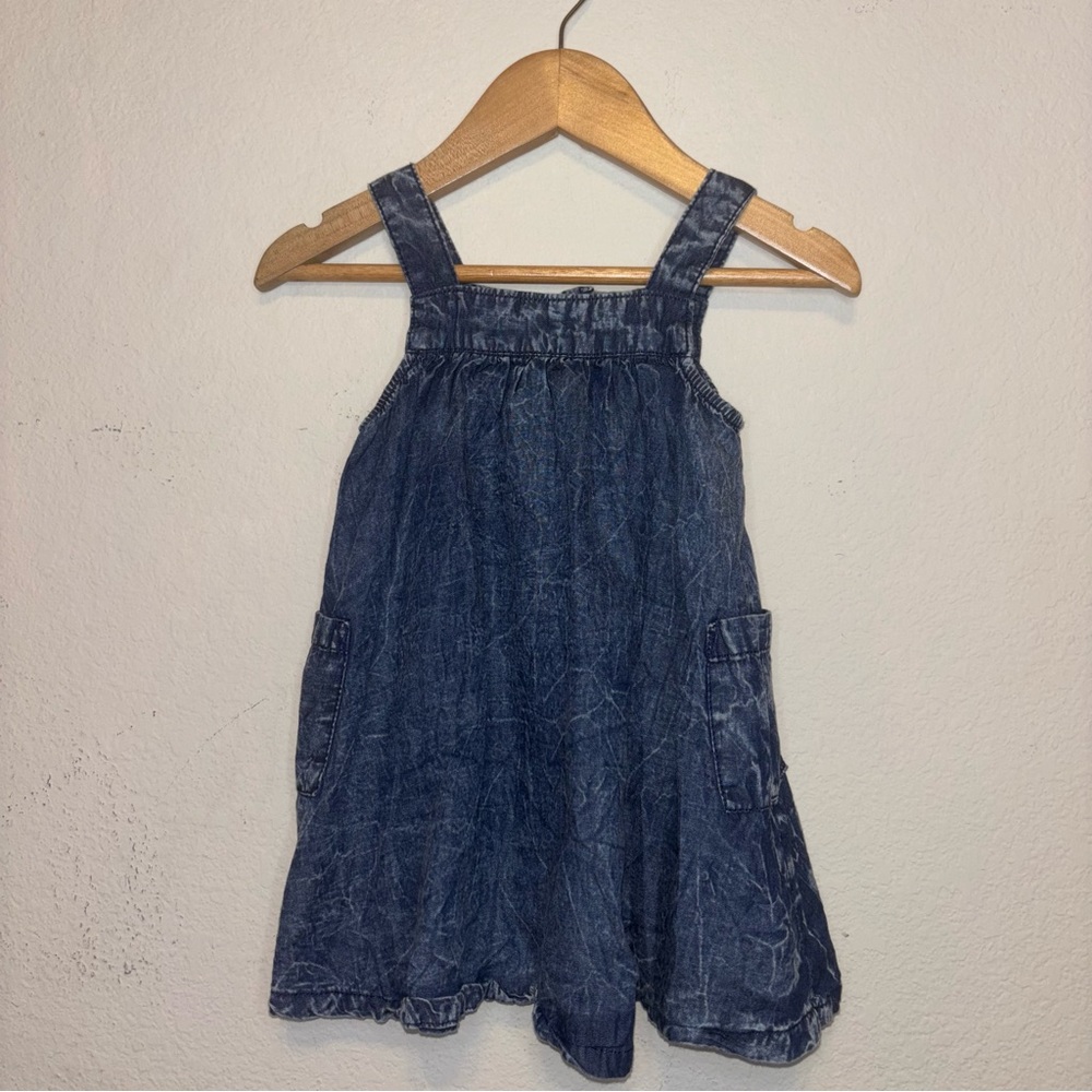 Cotton On Kids washed Denim Blue Dress, size 12-18 months